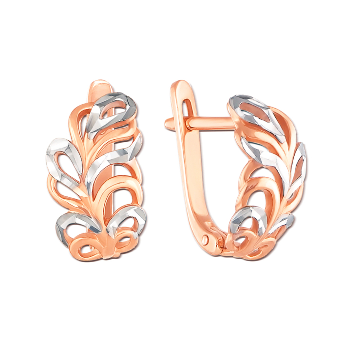 Золоті сережки з алмазною гранню. Артикул 21199 к