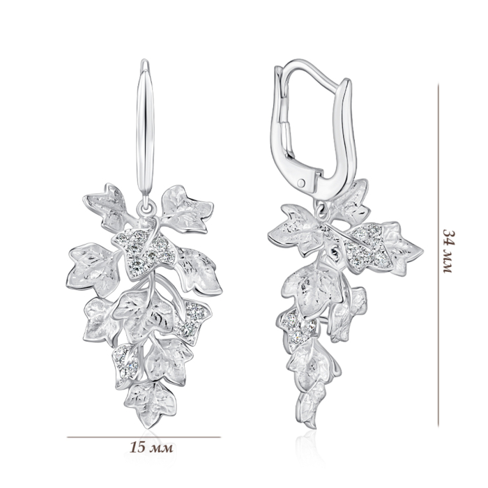 Серьги из белого золота Magerit с бриллиантами. Артикул 2120.2/04/1/11962