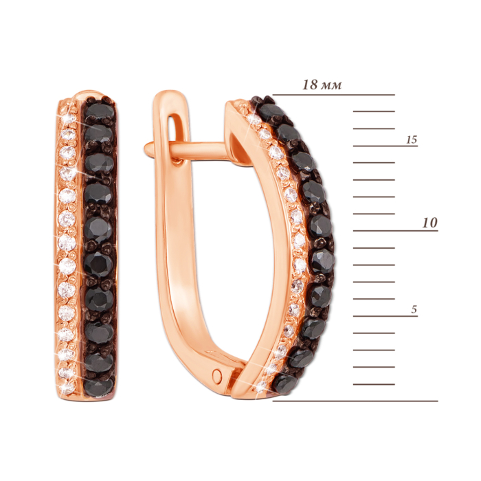 Золоті сережки з фіанітами. Артикул 21211/ч к