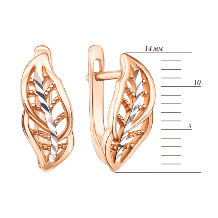 Золотые серьги с алмазной гранью. Артикул 21233 к