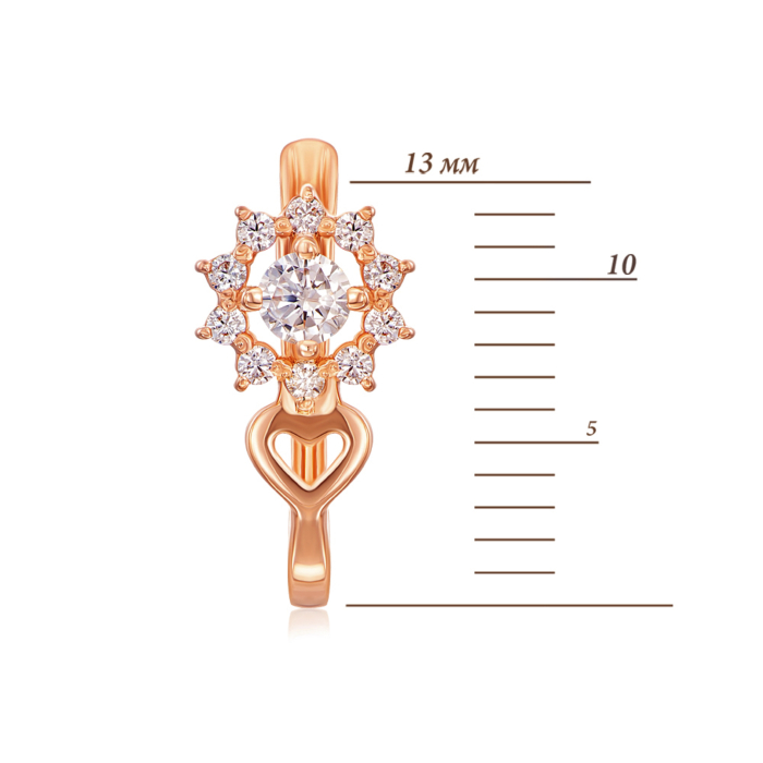 Золоті сережки з фіанітами. Артикул 21237/01/0/176