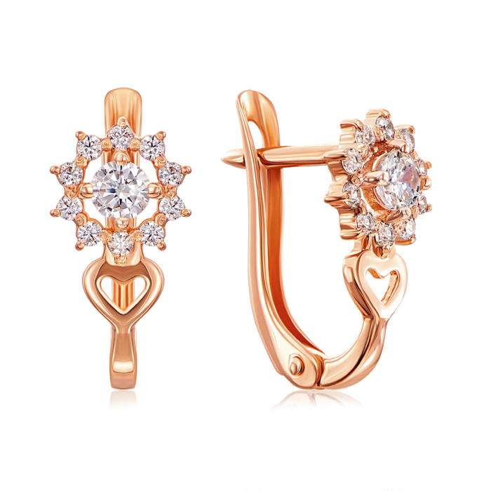Золоті сережки з фіанітами. Артикул 21237/01/0/176