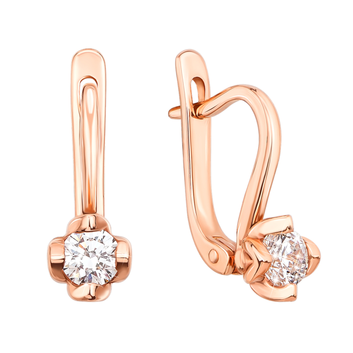 Золоті сережки з фіанітами S Zirconia. Артикул 21274/SW