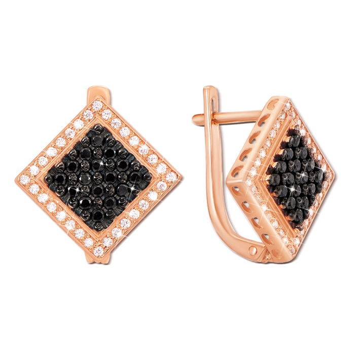 Золоті сережки з фіанітами. Артикул 21309/ч кп