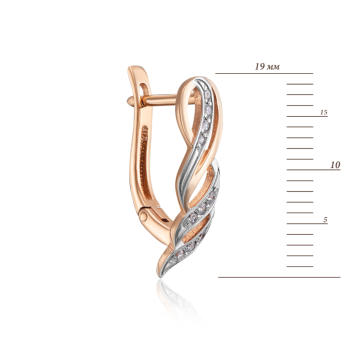 Золоті сережки з фіанітами. Артикул 21310/01/1/36 (21310)