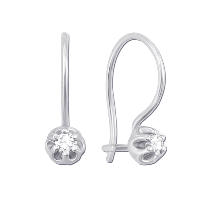 Золотые серьги с фианитами. Артикул 21338/б