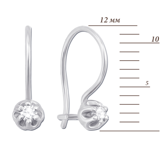 Золотые серьги с фианитами. Артикул 21338/б