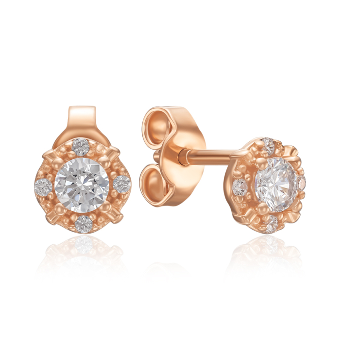 Золоті сережки з фіанітами. Артикул 21339-з/01/0/76