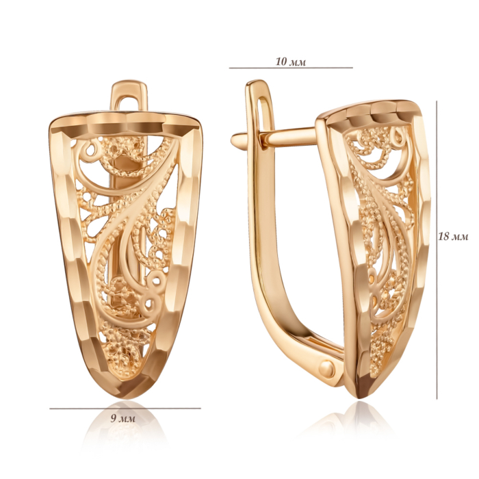 Золоті сережки без вставки 21367 к