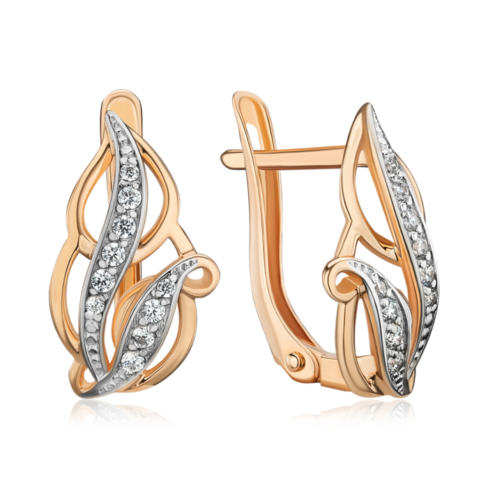 Золоті сережки з фіанітами 21374