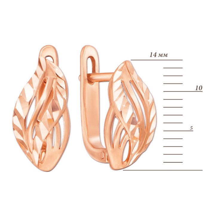 Золотые серьги с алмазной гранью. Артикул 21398 к