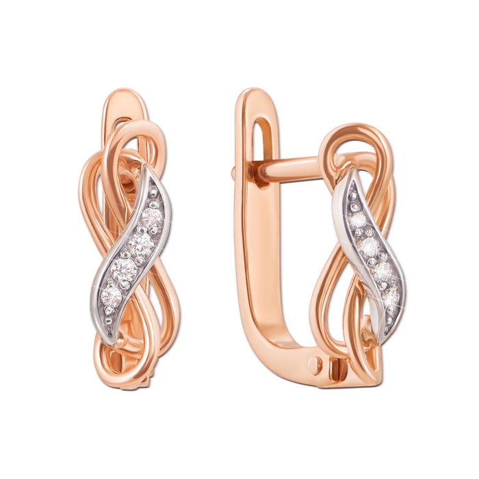 Золотые серьги «Бесконечность». Артикул 21416 к