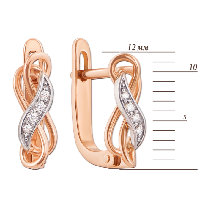 Золотые серьги «Бесконечность». Артикул 21416 к