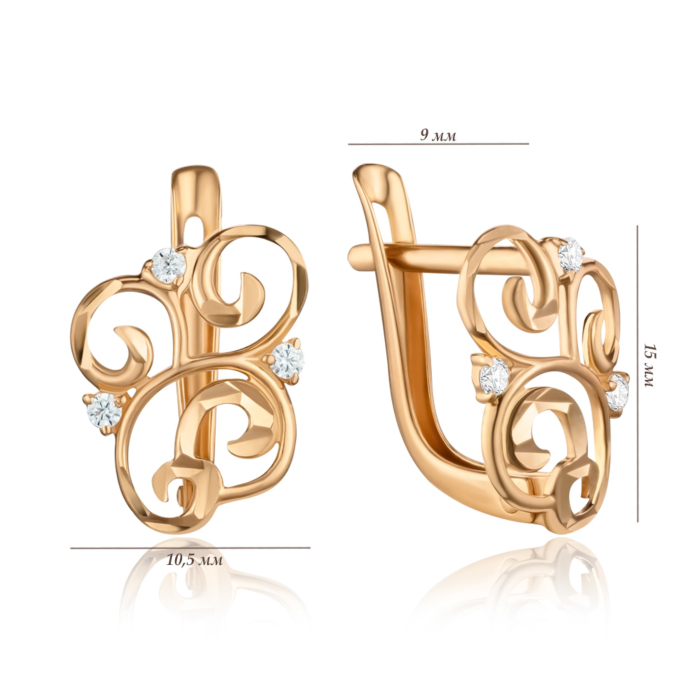 Золоті сережки з фіанітами 21455