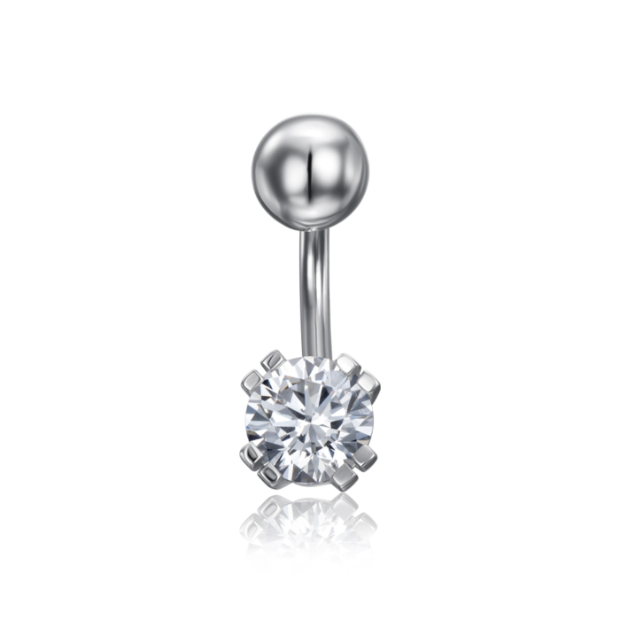 Срібна сережка-пірсинг з фіанітом. Артикул 21484/12/1/22