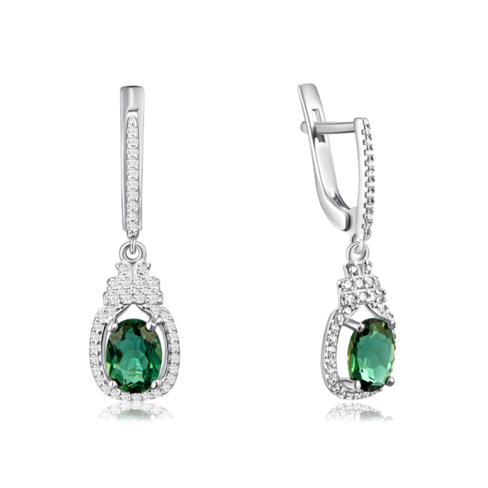 Срібні сережки з кварцем. Артикул 2150/1р-QGR