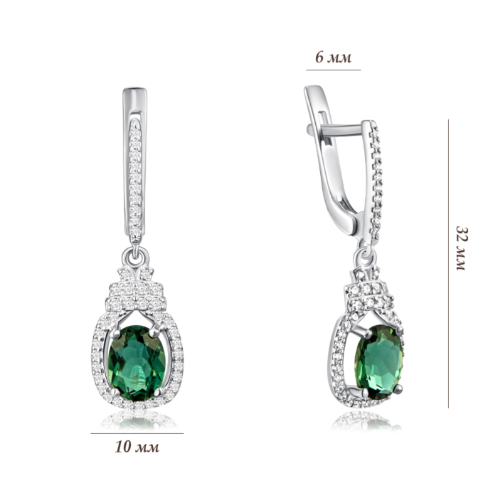 Срібні сережки з кварцем. Артикул 2150/1р-QGR