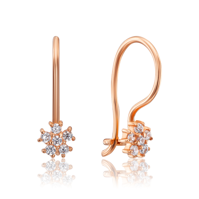 Золоті сережки з фіанітами. Артикул 21505/01/0/13 (21505)