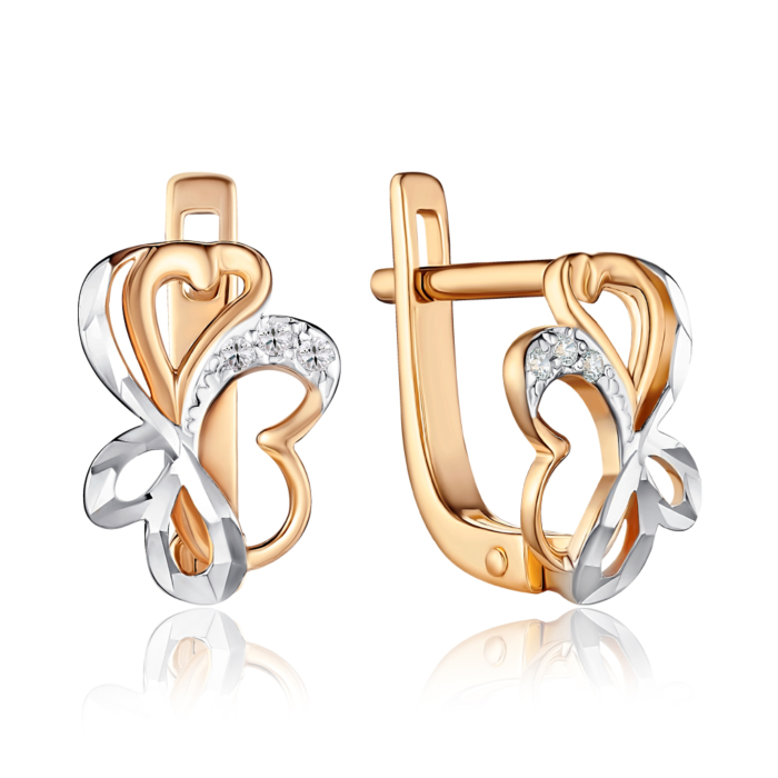 Золоті сережки з фіанітами 21522 к