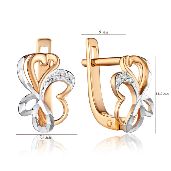 Золоті сережки з фіанітами 21522 к