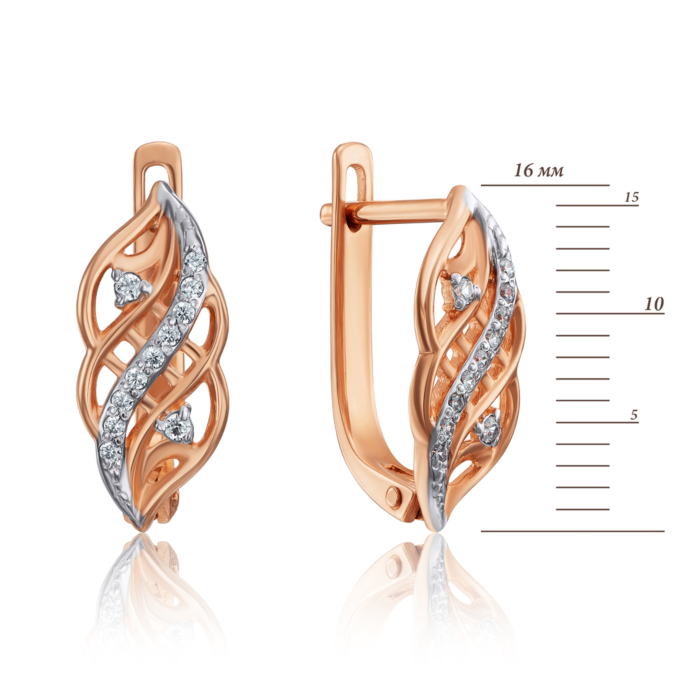 Золоті сережки з фіанітами. Артикул 21571/08/1/36 (21571/375)