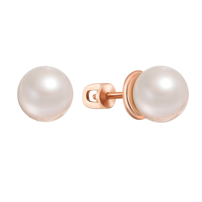 Золоті пусети з перлами. Артикул 21596