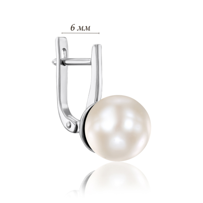 Серебряные серьги с жемчугом. Артикул 21606/12/1/1926