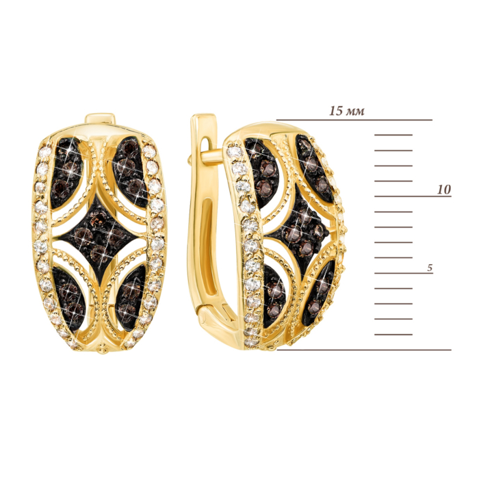 Золоті сережки з фіанітами. Артикул 21620/eu кор