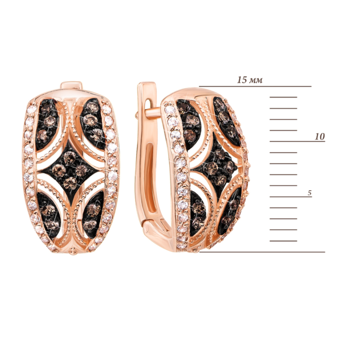 Золоті сережки з фіанітами. Артикул 21620/цв к