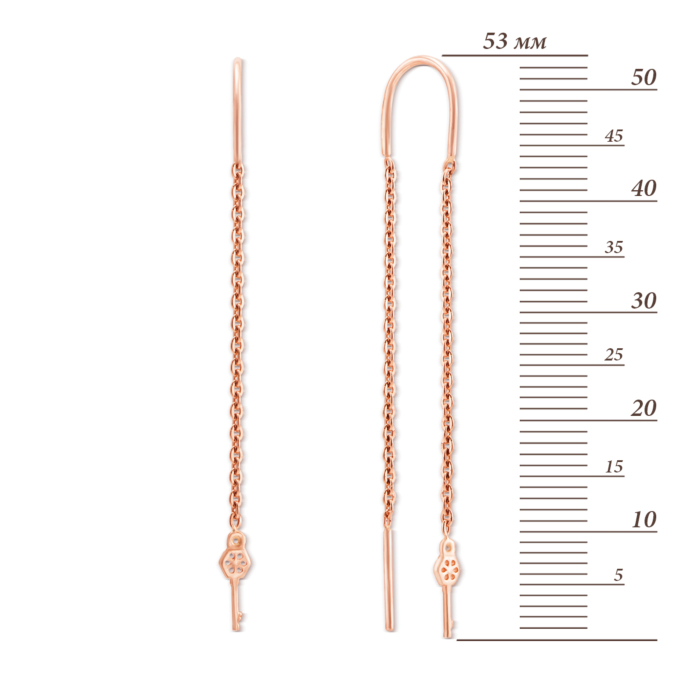 Золоті сережки-протяжки (продевки). Артикул 21628