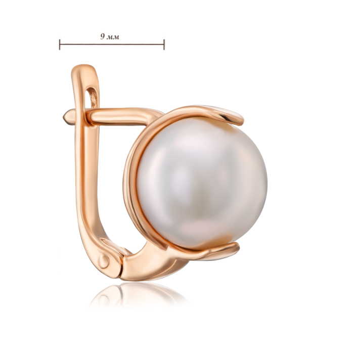 Золотые серьги с жемчугом. Артикул 21638