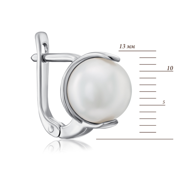 Срібні сережки з перлами. Артикул 21638/12/1/1932