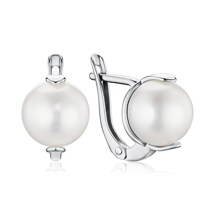 Срібні сережки з перлиною 21638/12/1/2550