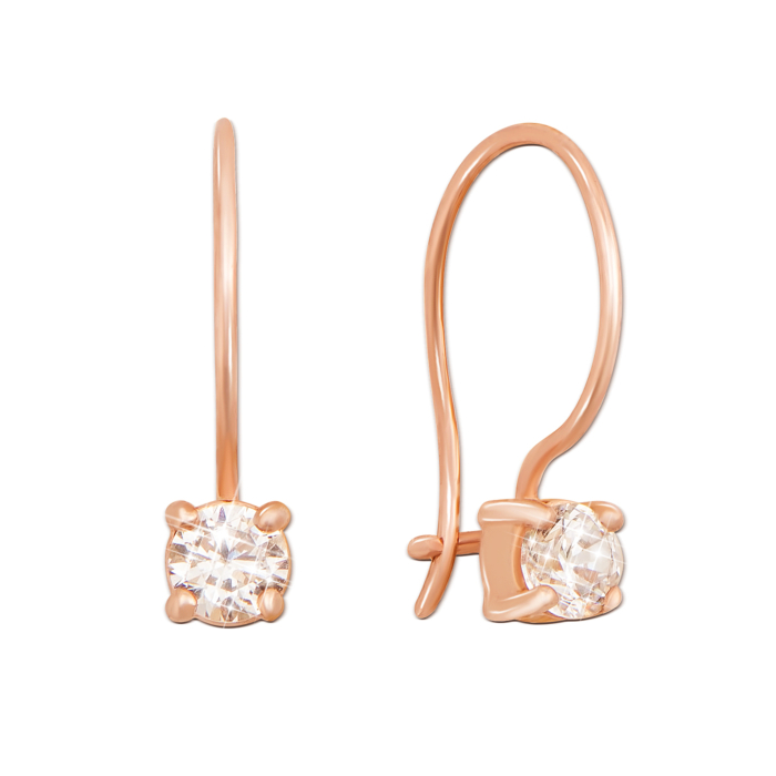 Золоті сережки з фіанітами. Артикул 21641