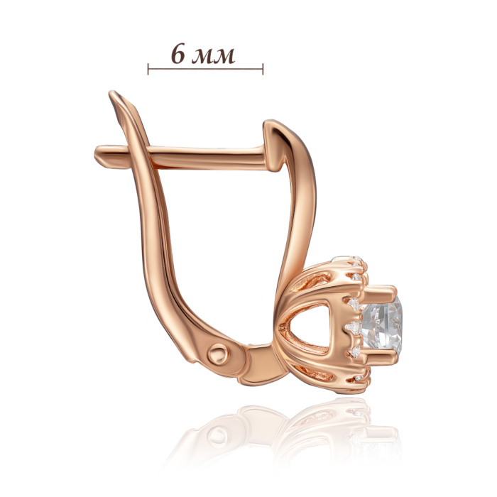 Золотые серьги с фианитами. Артикул 21651/01/0/149