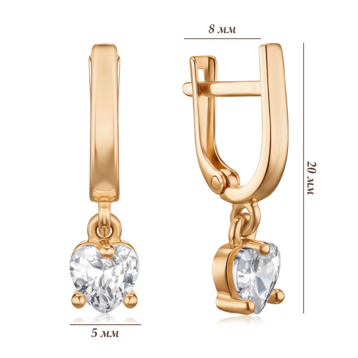 Золоті сережки з фіанітом 21660