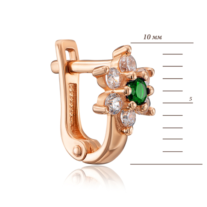 Золотые серьги с фианитами. Артикул 21663/01/0/372