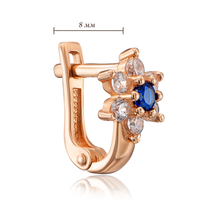 Золоті сережки з фіанітами. Артикул 21663/01/0/407