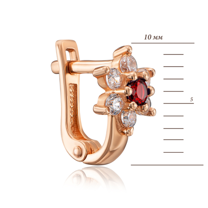 Золотые серьги с фианитами. Артикул 21663/01/0/424