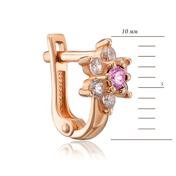 Золотые серьги с фианитами. Артикул 21663/р