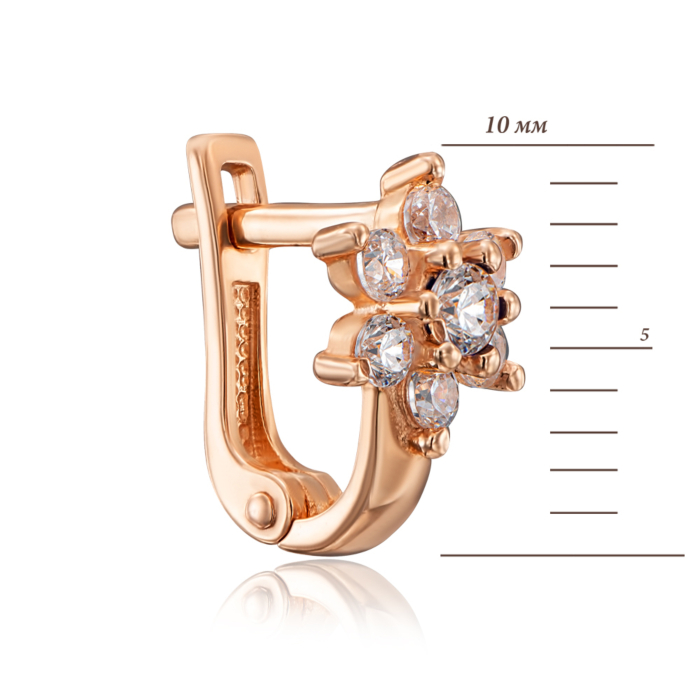 Золотые серьги с фианитами. Артикул 21663