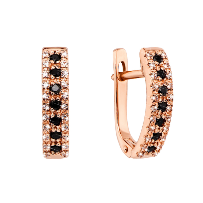 Золотые серьги с фианитами. Артикул 21680/01/1/126 (21680/ч п)