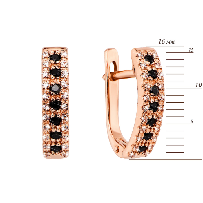 Золотые серьги с фианитами. Артикул 21680/01/1/126 (21680/ч п)