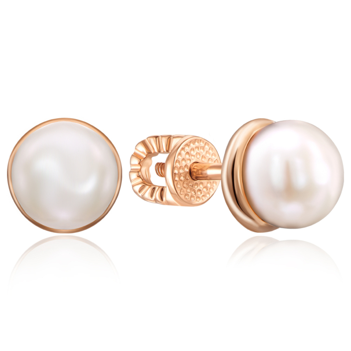 Золоті пусети з перлами. Артикул 21710