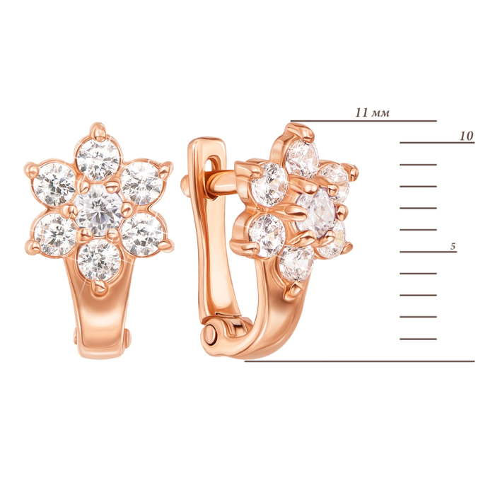 Золоті сережки з фіанітами. Артикул 21718