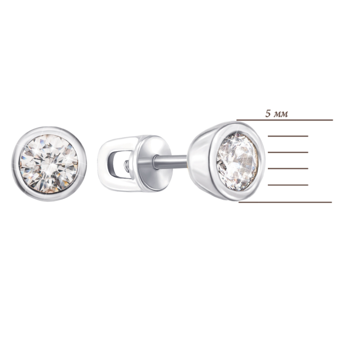 Золоті пусети з фіанітами. Артикул 21724/02/0/29 (21724/б)