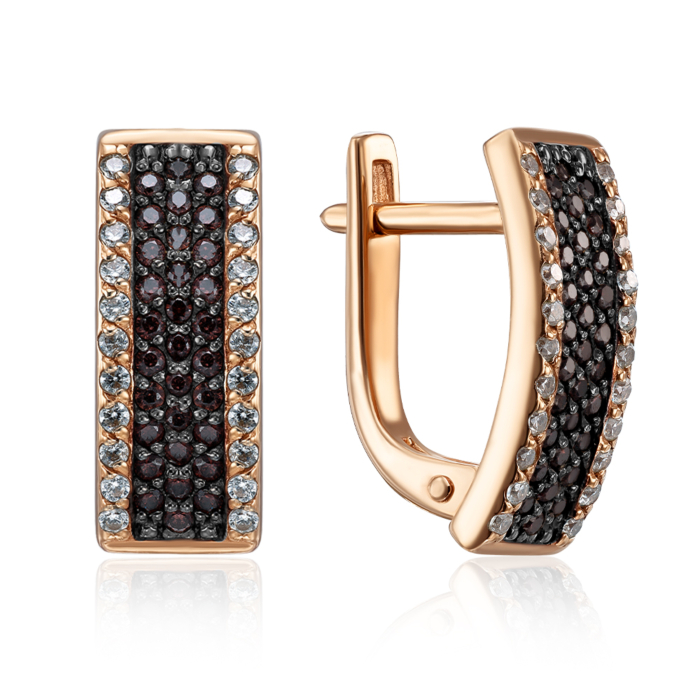 Золоті сережки з фіанітами. Артикул 21735/01/1/173