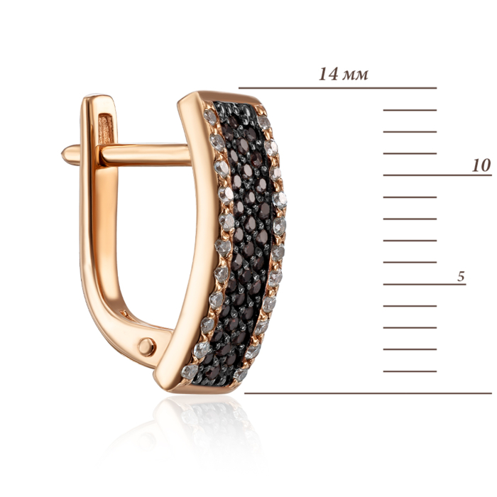 Золоті сережки з фіанітами. Артикул 21735/01/1/173