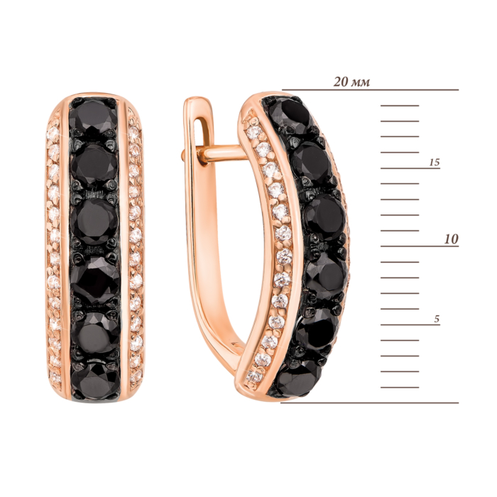 Золотые серьги с фианитами. Артикул 21737/ч