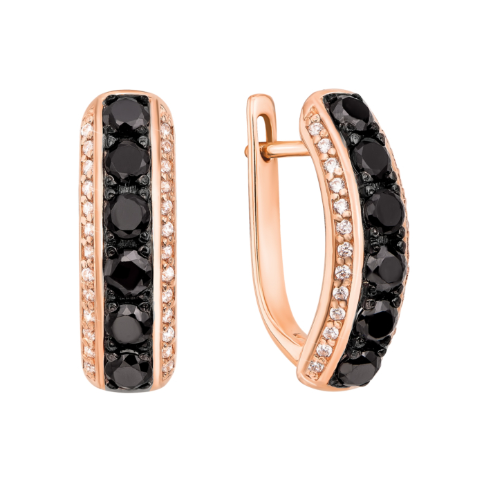 Золотые серьги с фианитами. Артикул 21737/ч